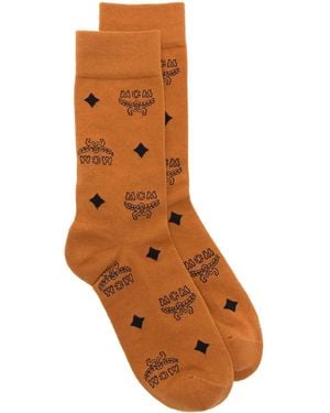MCM Monogram Knit Socks - Brown