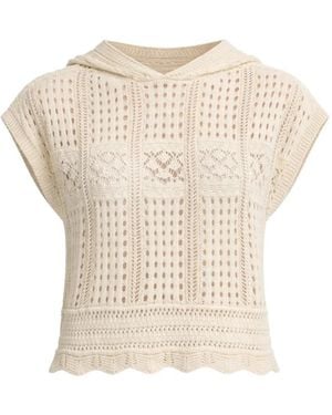 Twinset Check Jumper With Hood - Natural