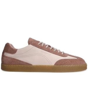 Groundies Baskets Panama Soft En Cuir À Empiècements En Daim - Rose