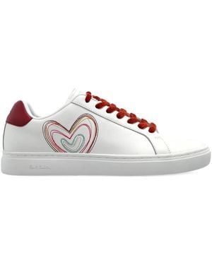 Paul Smith Heart-Print Leather Trainers - White