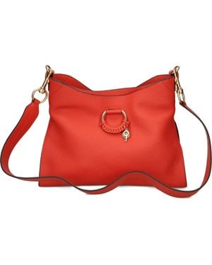 See By Chloé Joan Leather Ring-Detail Shoulder Bag - Red
