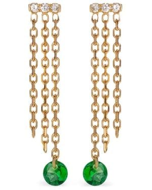 Raphaele Canot 18Kt Set Free Tsavorite Earrings - White