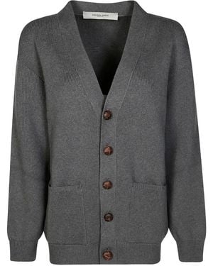 Golden Goose Cárdigan con logo estampado - Gris