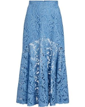 Patou Mermaid Midi-Rok Met Kant - Blauw