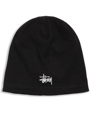 Stussy Waffle Skullcap Beanie Hat - Black