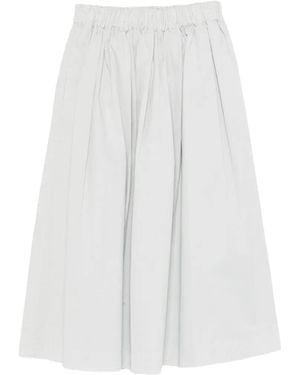 My Myths Elastic-Waist Midi Skirt - White