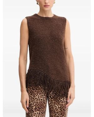 SIMONA CORSELLINI Fringed Vest - Brown