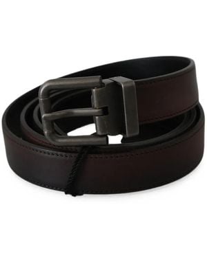 Dolce & Gabbana Reversible Leather Belt - Black