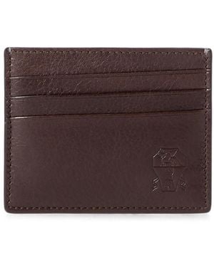 Brunello Cucinelli Brushed Leather Cardholder - Brown