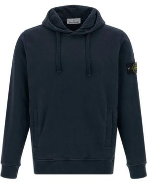 Stone Island Logo-badge hoodie - Azul