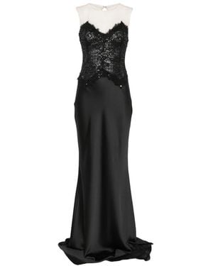 Nissa Sequin-Embellished Lace-Panelled Dress - Black
