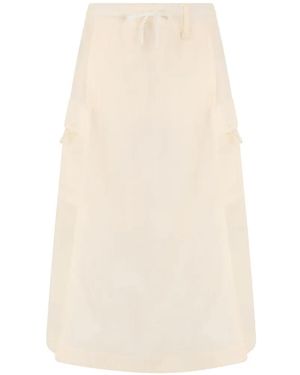 Laminar Drawstring Cargo Skirt - White