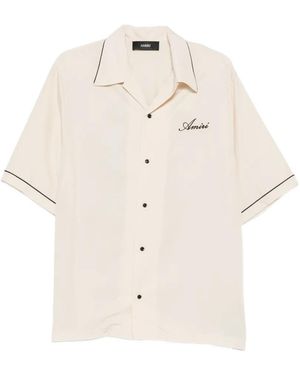 Amiri Camicia Con Colletto Camp E Applicazione Grafica - Bianco