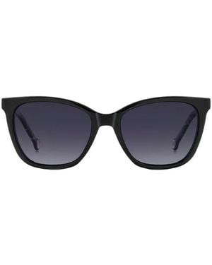 Carolina Herrera Gafas De Clip Con Placa Del Logo Y Efecto De Carey - Azul