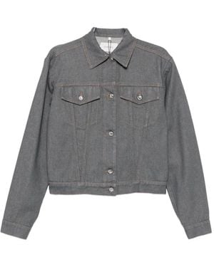 Sportmax Button-Up Denim Jacket - Gray