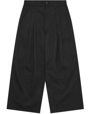 Comme des Garçons Pleated Pinstripe Trousers - Grey