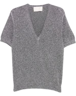 Circus Hotel V-Neck Short-Sleeve Top - Gray