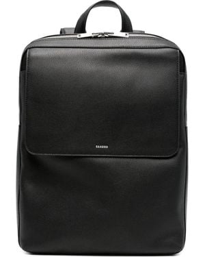 Sandro Rucksack Aus Recyceltem Leder - Schwarz