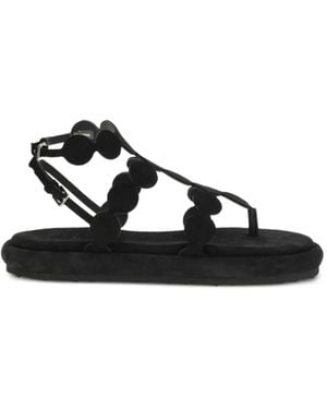 Pierre Hardy Geometric Cage Suede Sandals - Black