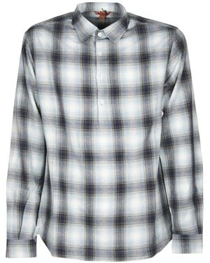 Barena Plaid Button Shirt - Blue