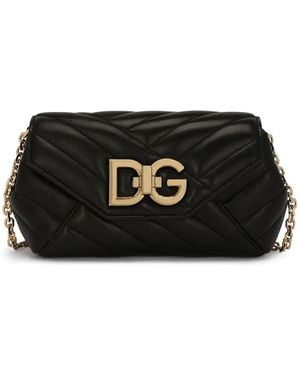 Dolce & Gabbana Borsa a tracolla 'lop' piccola con chiusura logo dg in pelle matelassé donna dolce & gabbana - Nero