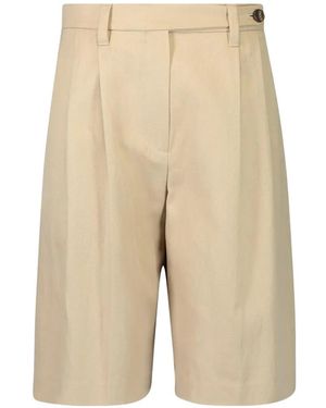 Brunello Cucinelli Pleated Bermuda Short - Natural