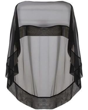 Alberta Ferretti Sheer Panelled Top - Grey