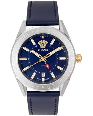 Versace Montre V-Code Gmt Mm - Blue