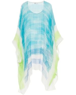 Colombo Handbemalte Bluse Mit Abstraktem Print - Blau