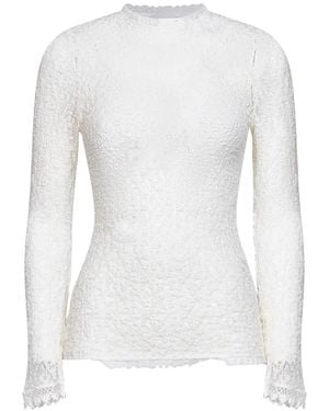 Isabel Marant Crochet-Trim Lace Jumper - White