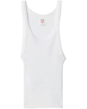 RE/DONE Hanes Cropped Ribbed Tank Top - White