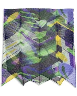 Pleats Please Issey Miyake Pleats Please Abstract-Print Scarf - Green