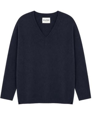 Kujten V-Neck Cashmere Sweater - Blue