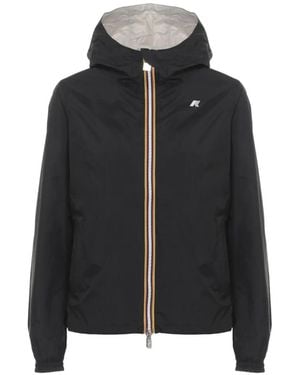 K-Way Hooded Reversible Nylon Jacket - Black