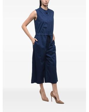 Woolrich Cotton Sleeveless Jumpsuit - Blue