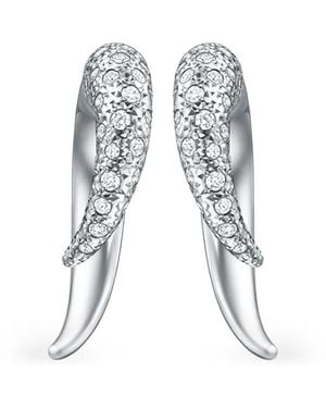 Tasaki Pendientes Collection Line Danger Horn En Oro Blanco De 18 Ct Con Diamantes