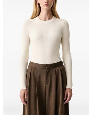 Isabelle Blanche Ribbed-Knit Jumper - Natural