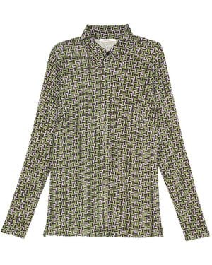Maliparmi Geometric-Print Buttoned Shirt - Green