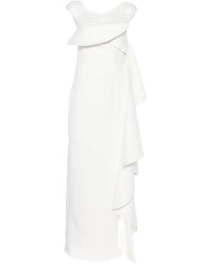 Solace London Andress Ruffled Strapless Maxi Dress - White