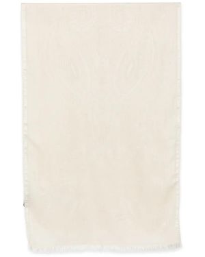 Etro Paisley-Jacquard Frayed Scarf - White