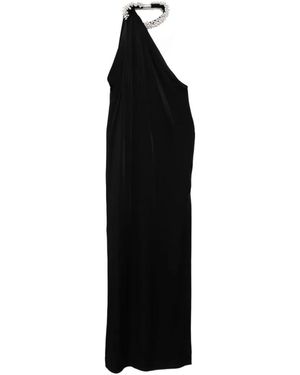 Stella McCartney Faux Pearl-Embellished Satin Gown - Black
