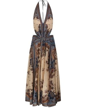 Zimmermann Halterneck Maxi Dress - Natural