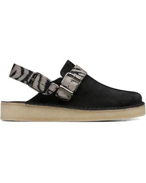 Clarks Mules Trek 'Zebra Print' - Noir