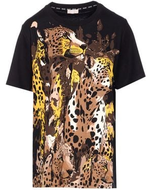 Liu Jo T-Shirt mit Leoparden-Print - Schwarz