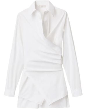 Lafayette 148 New York Bluse mit langen Ärmeln - Weiß