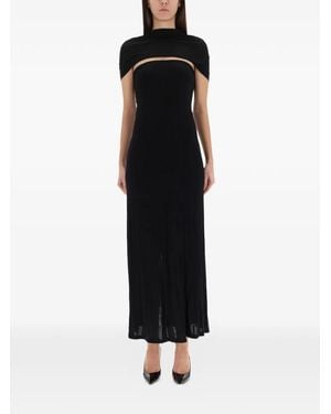 Helmut Lang Vestido largo con abertura - Negro