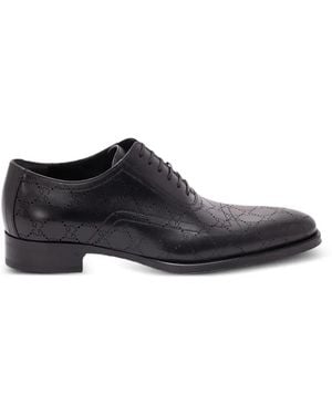 Gucci Lace-Up Shoe With Lasered Gg - White