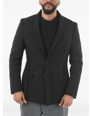Ixos Single-Breasted Flap-Pocket Blazer - Black