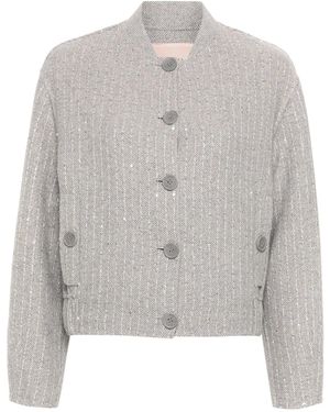 Twinset Sequinned Bomber Jacket - Grey