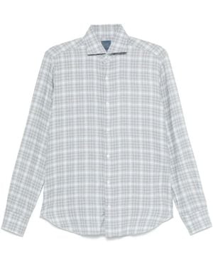 Barba Napoli チェック シャツ - ホワイト
